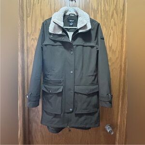 DKNY long parka Olive military parka Utility Jacket water resistant coat XS